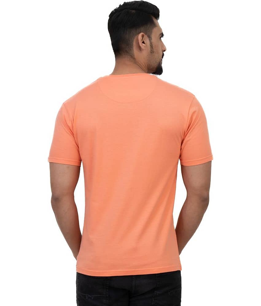 Cotstyle Pack of 1 Cotton Regular Fit Men's T-Shirt ( Peach ) view 2