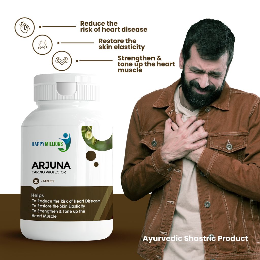 Happy Millions Ayurvedic Arjuna and Neem || Combo Pack of 2 (30+30 Tablets) view 2