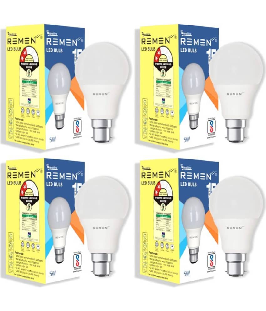 Remen Led Lites - 5W Cool Day Light LED Bulb ( Pack of 4 )