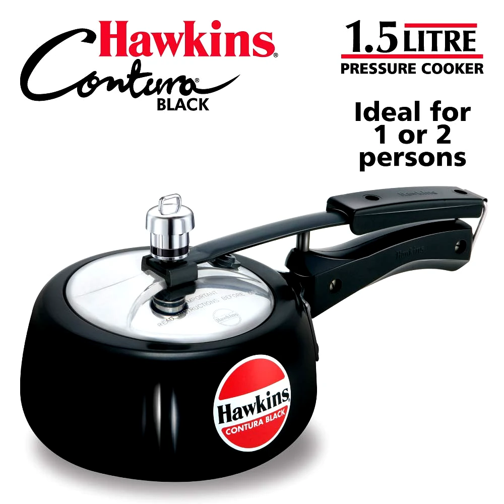 Hawkins Contura Hard Anodised Aluminium Pressure Cooker, 1.5 Liters(CB15) by Mahavir Home Store view 2
