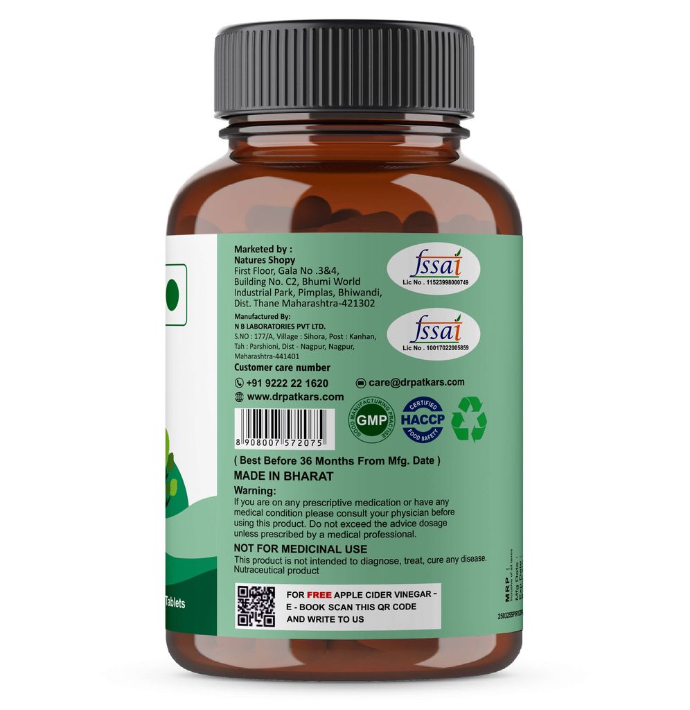 Dr. Patkar's Spirulina 120 Tablets With Protein-rich vegetarian | 2000 mg Per Serving | Superfood Support Detox, Energy Level & Immunity Booster | For both Men & Women view 2