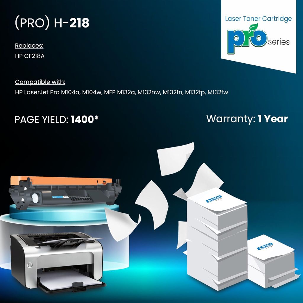 ProDot (PRO H-218 Laser Toner Cartridge for HP CF218A Compatible with HP Laserjet Pro M104a, M104w, MFP M132a, M132nw, M132fn, M132fp, M132fw view 2
