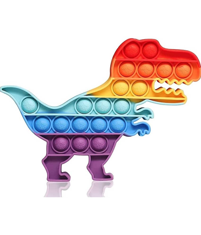 1982 BB YESKART-Pop It Fidget Toys, Push Pop Bubble Fidget Sensory Toy ,Autism Special Needs Silicone Stress Relief Toy, Great Fidget Toy Sensory Toys Novelty Gifts (DINOSUR & SPIN IMAGE) PACK OF 2 view 2