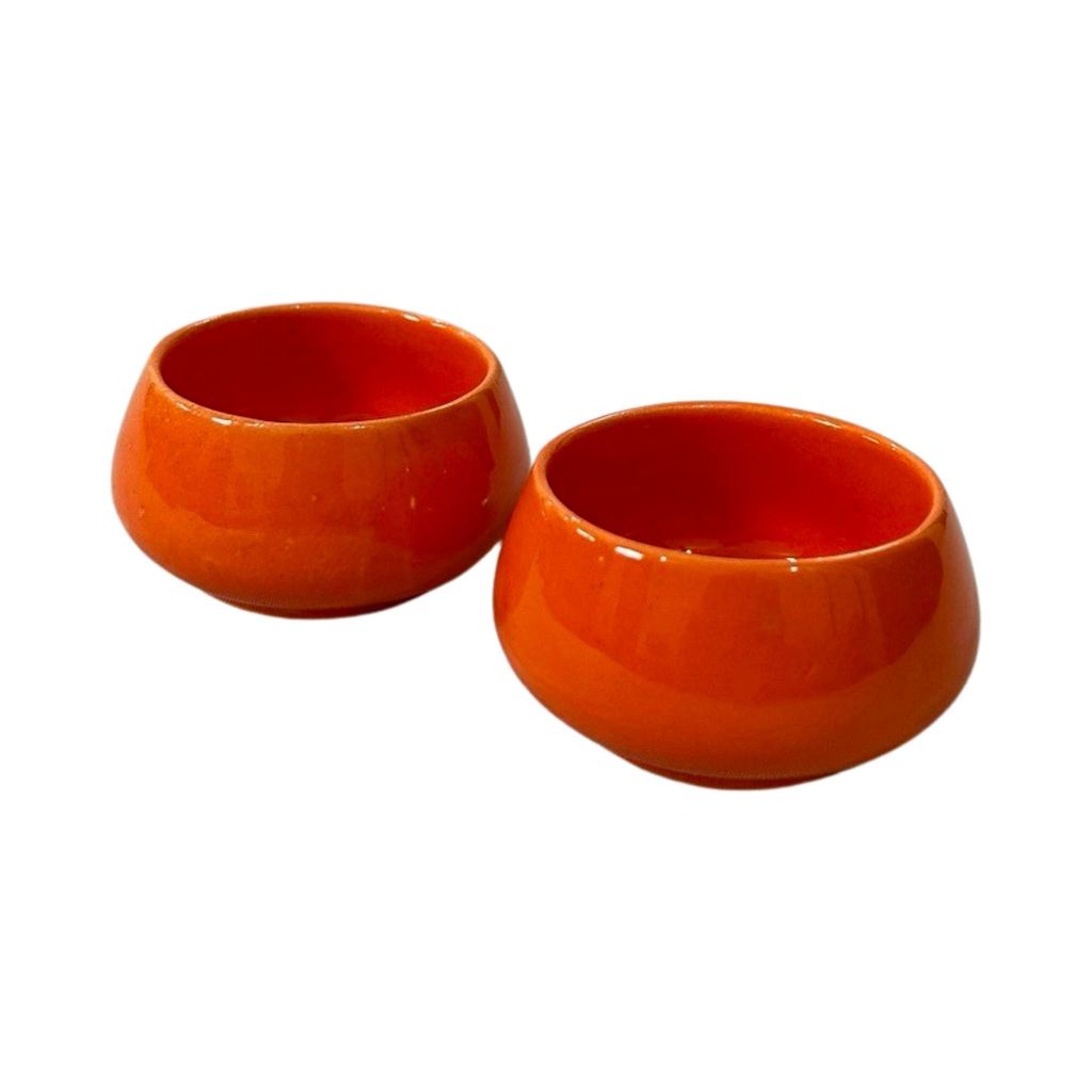 Ceramic Dining Glossy Orange Ceramic 50ml Dip Bowls Set of 2 || Ketchup Bowls || Chutney Bowls view 2