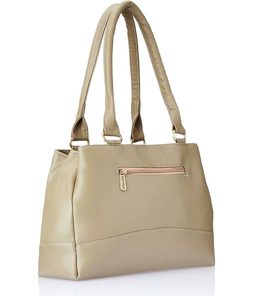 Fostelo Beige Faux Leather Shoulder Bag view 2