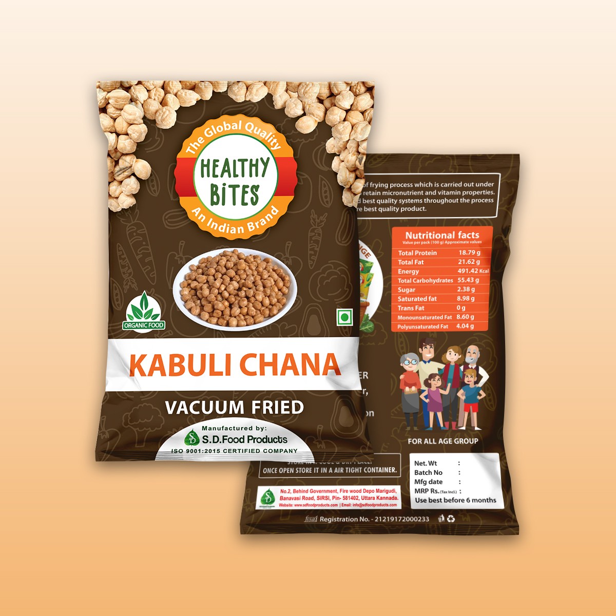 Vacuum Fried Kabuli Channa Chips | 90 G | PACK OF 3 view 2