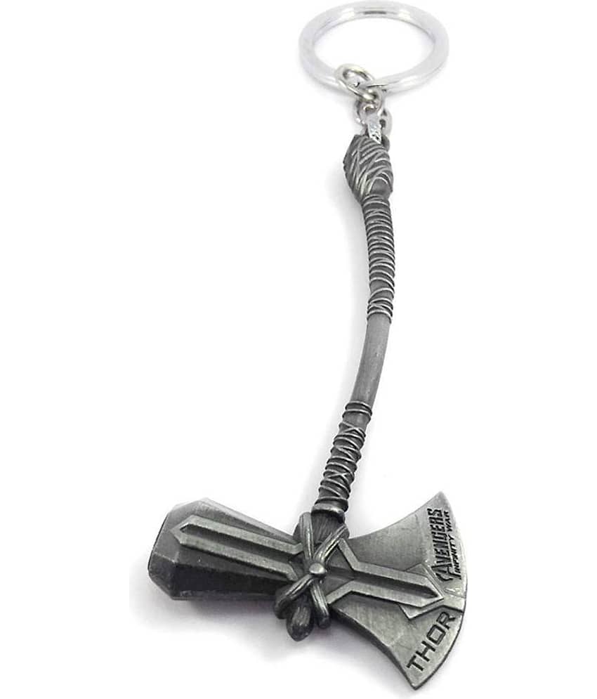 Parrk Metal Avengers Infinity War Thor Axe Stormbreaker Alloy Antique Keychain for Bikes/Cars/Bags/Home/Cycle/Men/Women/Boys and Girl's(Silver) view 2