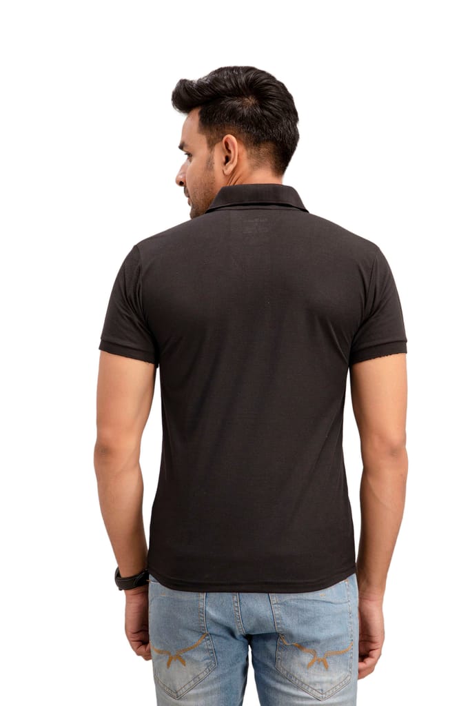 Men's Cotton Rich Solid Polo T-Shirt Regular Fit view 2