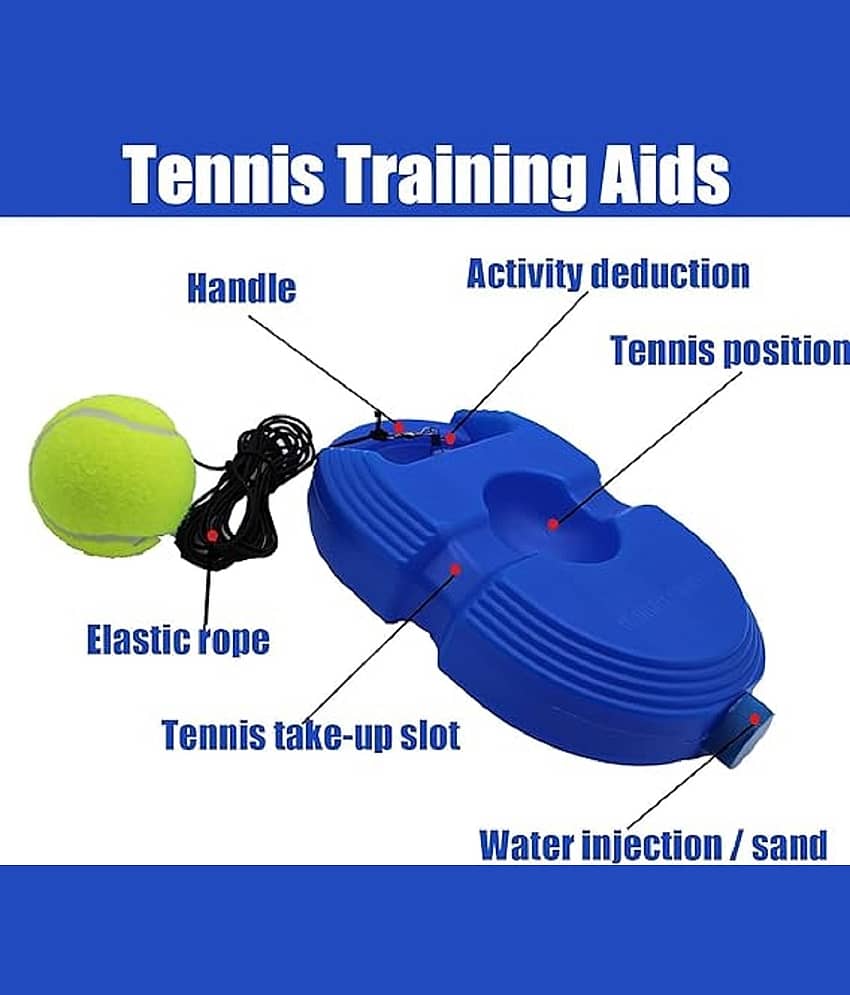 DENFE Tennis Trainer Rebound Ball with String Solo Tennis Trainer Set Self Tennis Practice Ball with String Cricket Trainer Rebound Ball with Rope Fill Sand or Water view 2