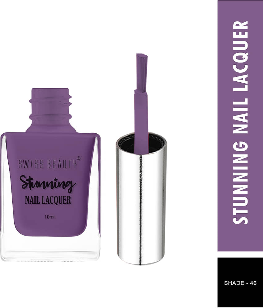 Swiss Beauty Stunning Nail Polish Purple Crme Pack of 3 10 mL view 2