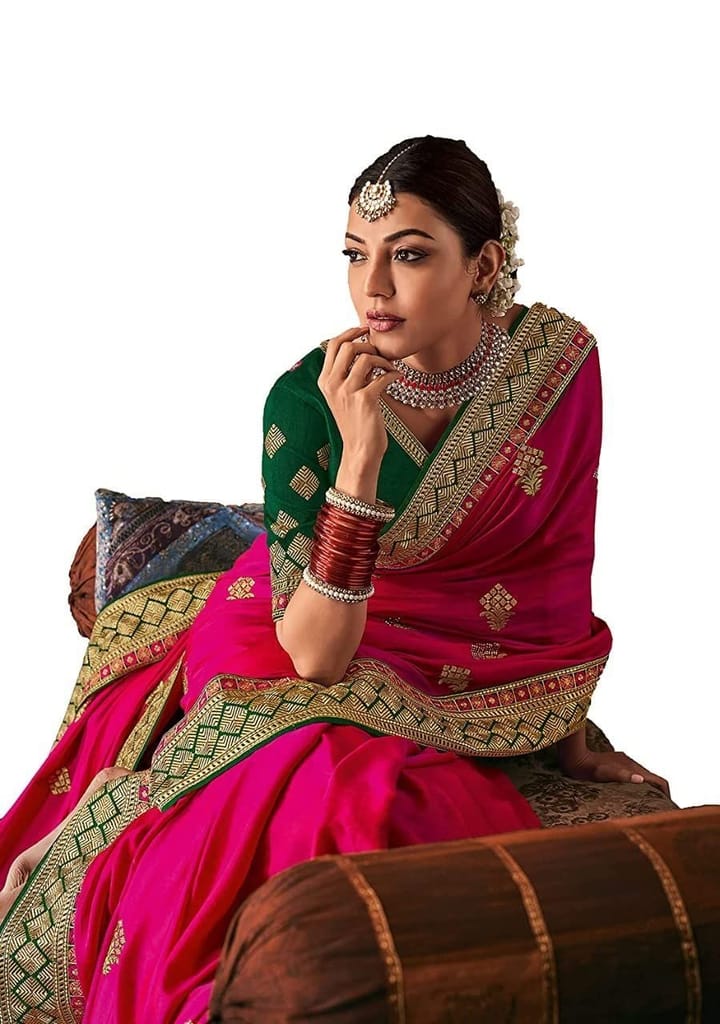 HHK Fashion Women's Work Rangoli Silk 5.5 Meter Saree with Unstitched Blouse Piece view 2