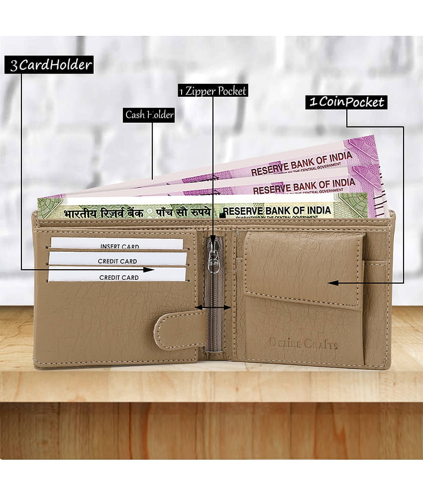 Dezire Crafts PU Embellished Men's Regular Wallet With 9 Slots For Card ( Black , Pack of 1 ) view 2