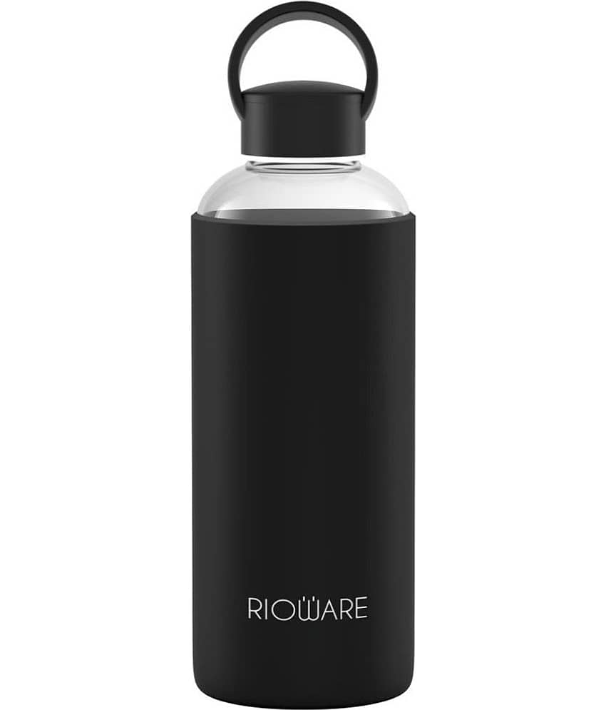Rioware Aquashot Borosilicate Glass Water Bottle Green Water Bottle 750 mL ( Set of 1 )