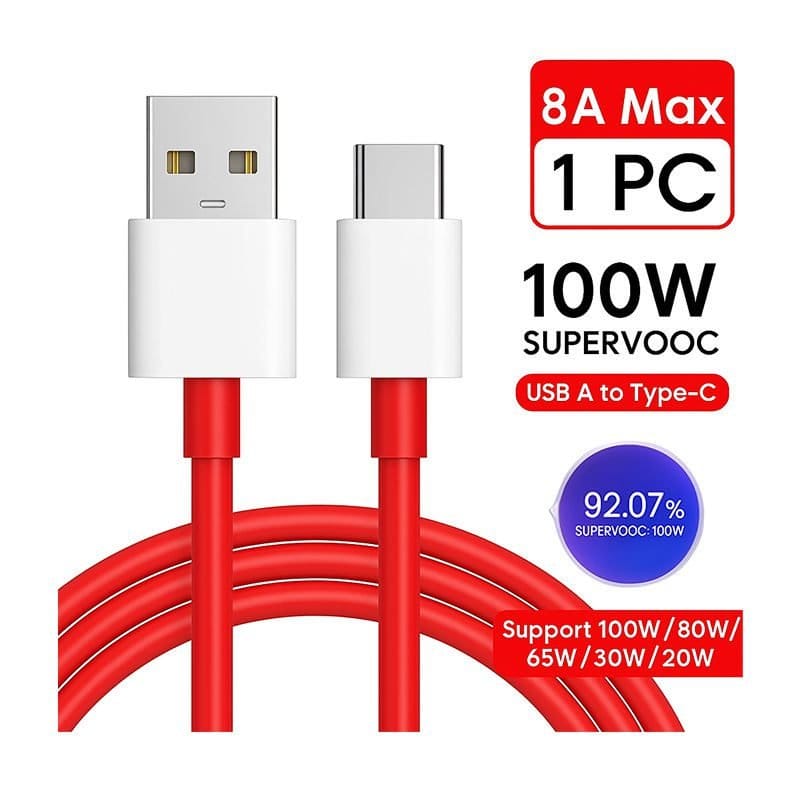 One Plus Fast 100W Original USB Type C Data Sync Fast Charging Charger Cable for One Plus 13,13s,13r,12,12r,11,11r,10,10r,10t,10pro,9,9rt,9r,9pro,8,8t,7t,7pro,Nord 5,CE5,CE4,CE3,CE2lite,4,3,2,2T view 2