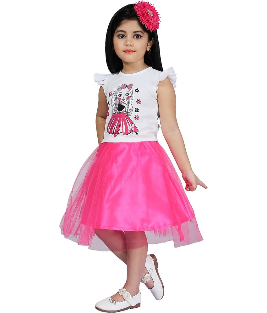 M.MONGELA DRESSES Cotton Blend A-line Dress For Girls ( Pack of 1 , Pink ) view 2