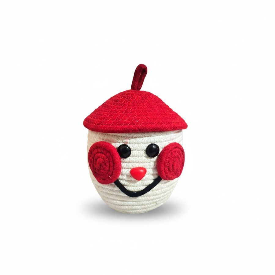 Handwoven Cotton Rope Character Storage Basket view 2