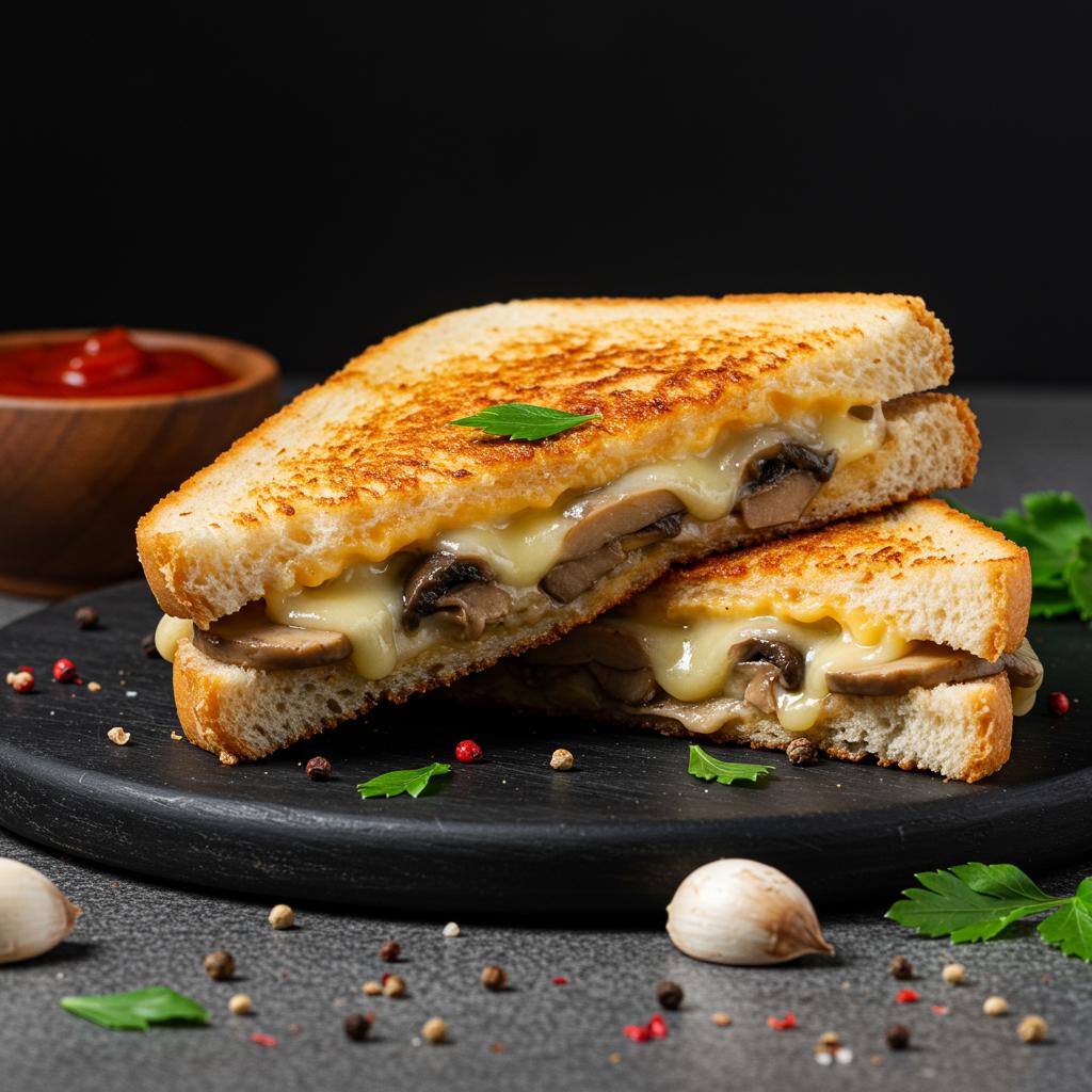 Mushroom Cheese Grilled Sandwich