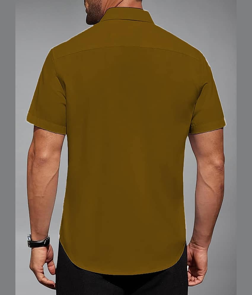 UNI VIBE Cotton Blend Slim Fit Solids Half Sleeves Men's Casual Shirt - Aqua Blue ( Pack of 1 ) view 2