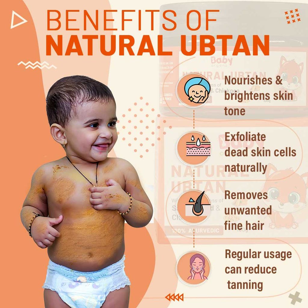 BabyOrgano Natural Ubtan | Skin Lightening and Tan Removal For Babies | Exfoliates dead skin cells view 2