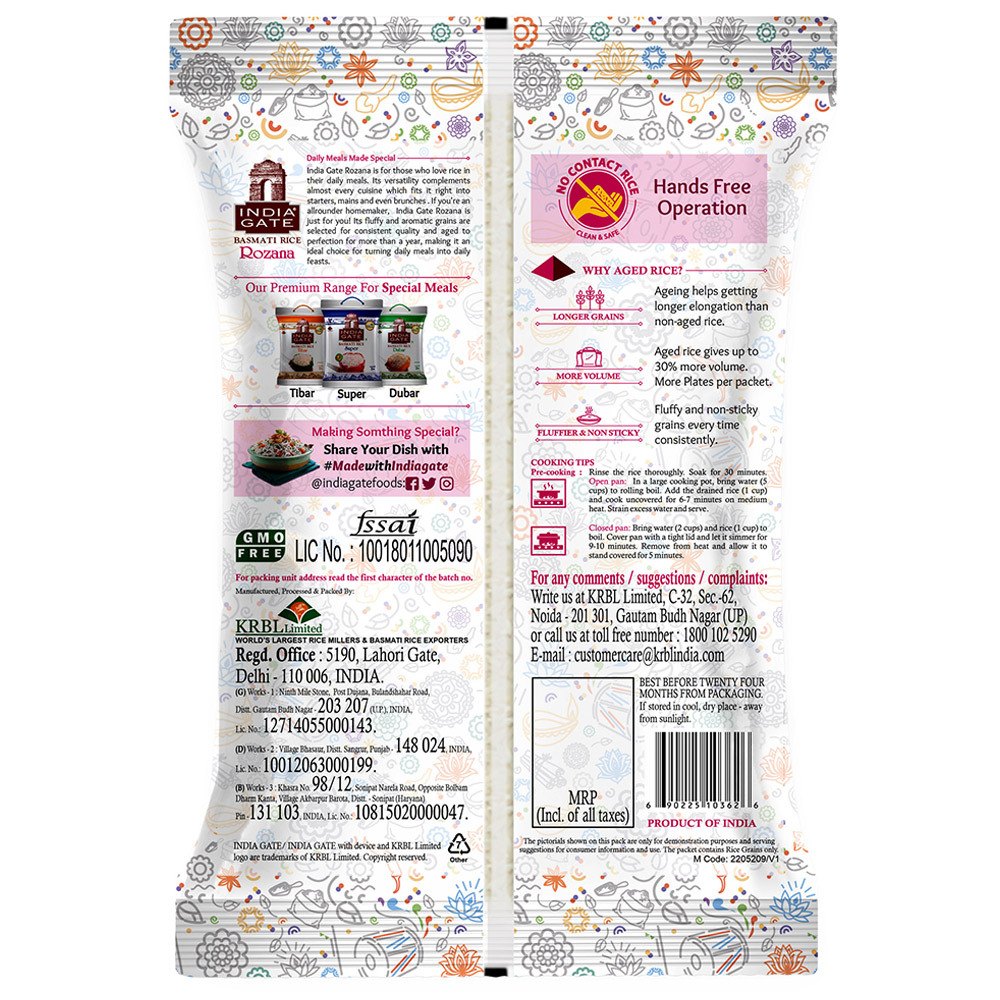 India Gate Rozana Basmati Rice 1 kg view 2