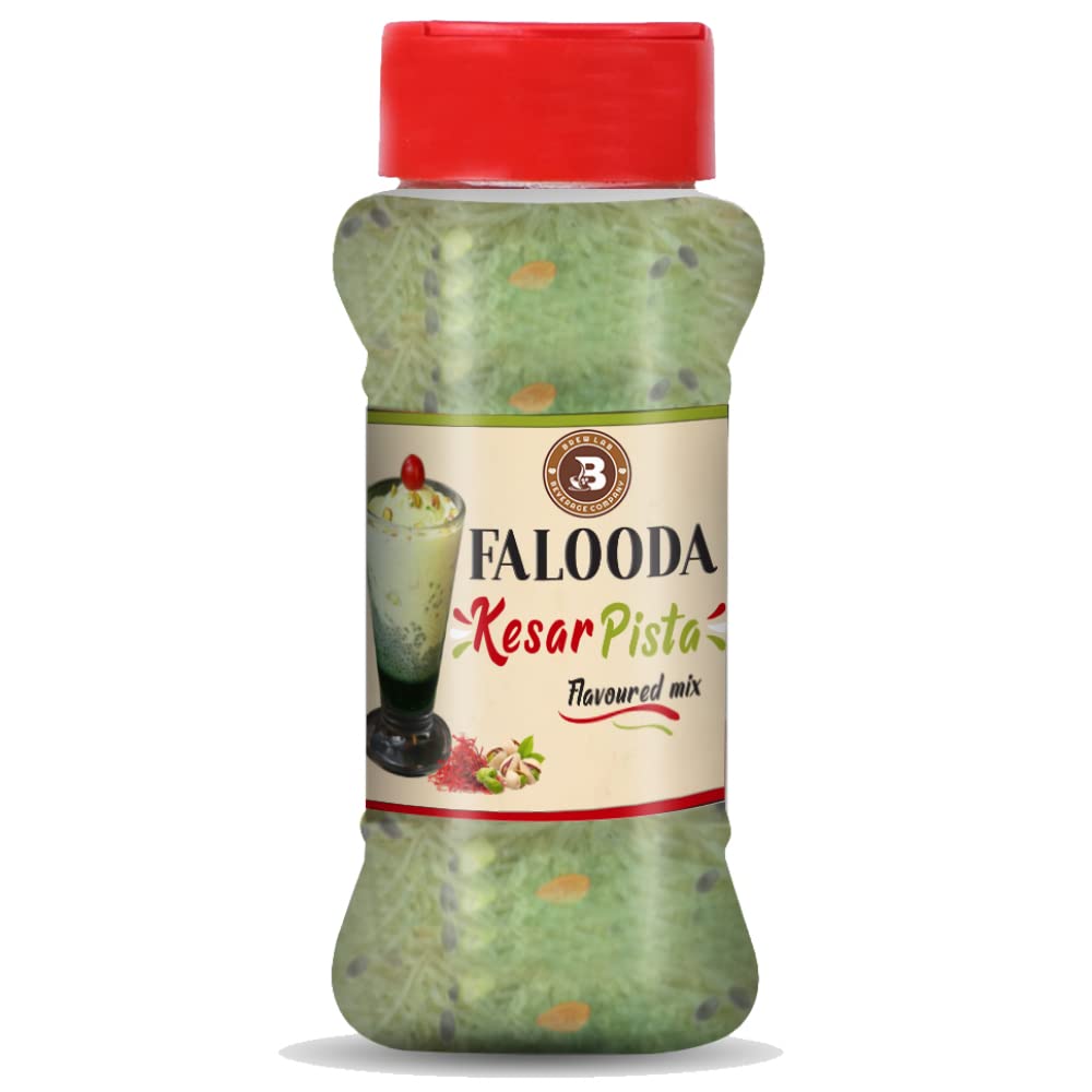 Brew Lab Kesar Pista Flavored Falooda | Instant Falooda Mix | Easy to Prepare | Ready to Eat 100 g