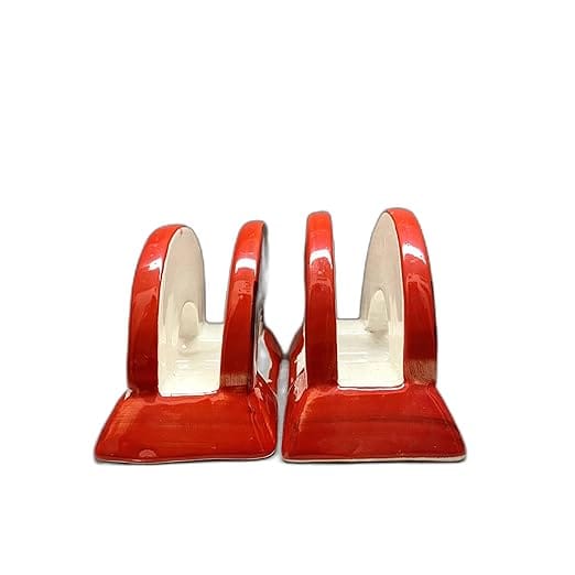 STOREPEDIA Handcrafted Ceramic Tissue Paper, Napkin Holder for Dining Table, Tissue Dispenser, Stand, Organizer Home, Office, Hotel, Decorative, Gift Purpose, Pack of 2, Red Black Color view 2