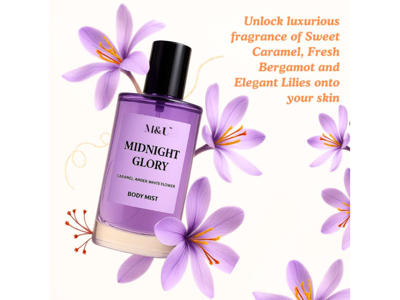 Midnight Glory Toasted Caramel & Vanilla Body Mist | Sweet & Fresh Scent 50gm view 2