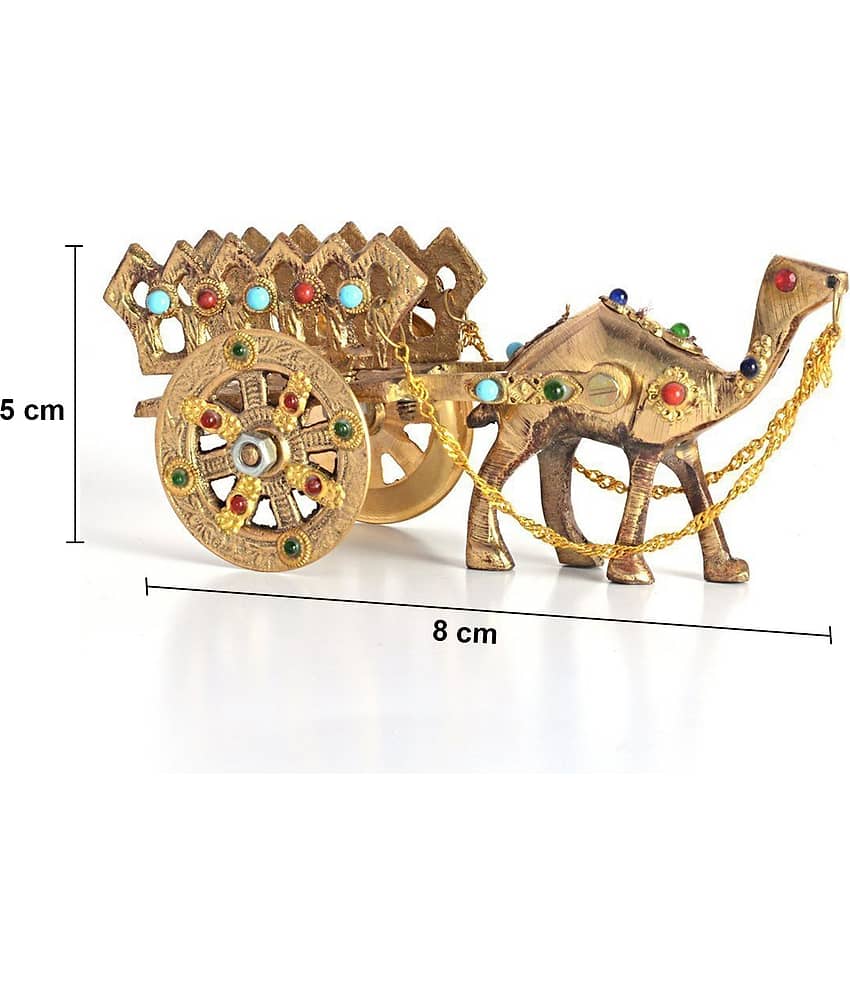 Fashion Bizz Gemstone Studded Pure Brass Camel Showpiece - Pack of 1 view 2