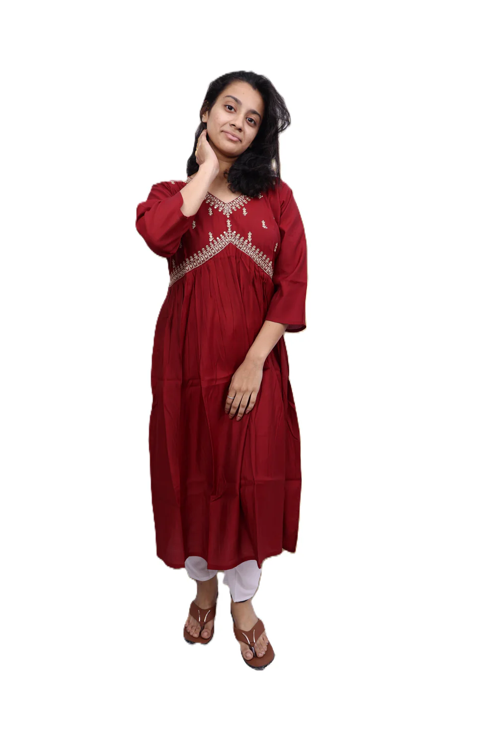 PickCell Embrodiary Long Frock Kurti view 2