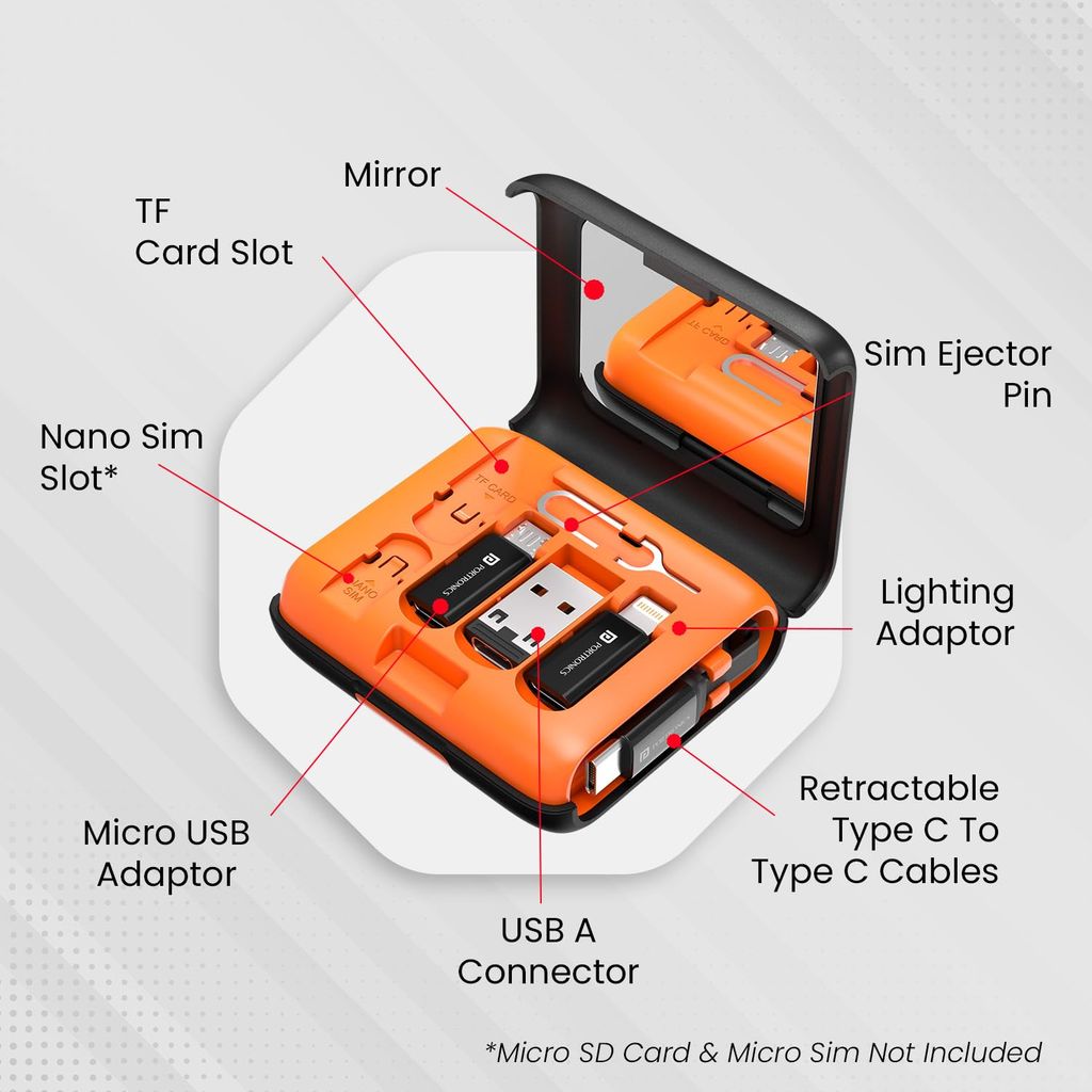 Portronics Snapcase 5 60W Multifunctional Fast Charging Data Cable Kit view 2