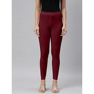 SHE PURE LUXURY WEAR Ankle Length Ethnic Wear Legging (Maroon, Solid) view 2