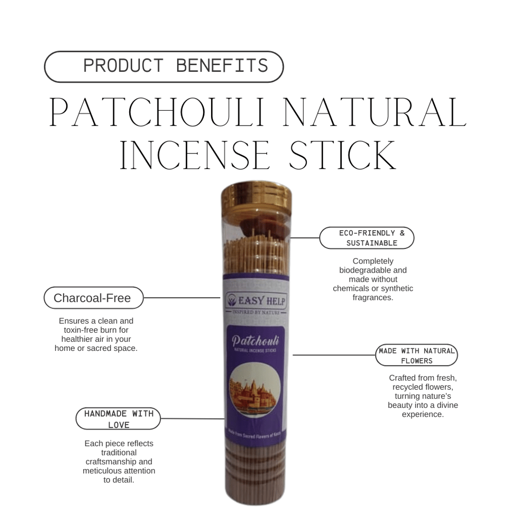 Patchouli Incense Sticks – Natural, Handcrafted, Charcoal-Free