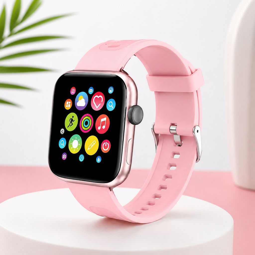 T 500 pink smart watch all functions heart' beat view 2
