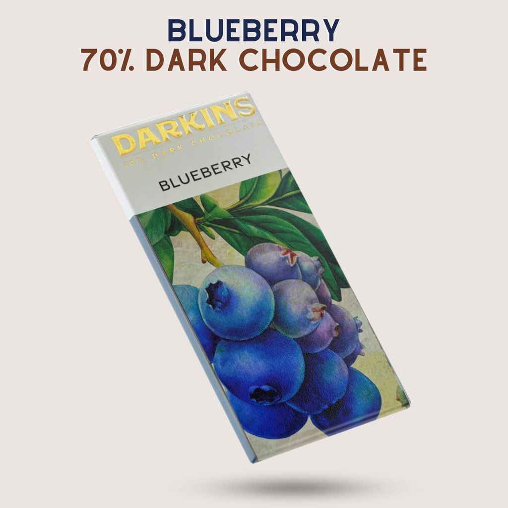 DARKINS Dark Chocolates | 70% Dark Chocolate With Blueberries | 80% Dark Chocolate Single Origin | Vegan | Natural | Bean To Bar | Cacao Beans | Unrefined Cane Sugar | Pack Of 2 view 2