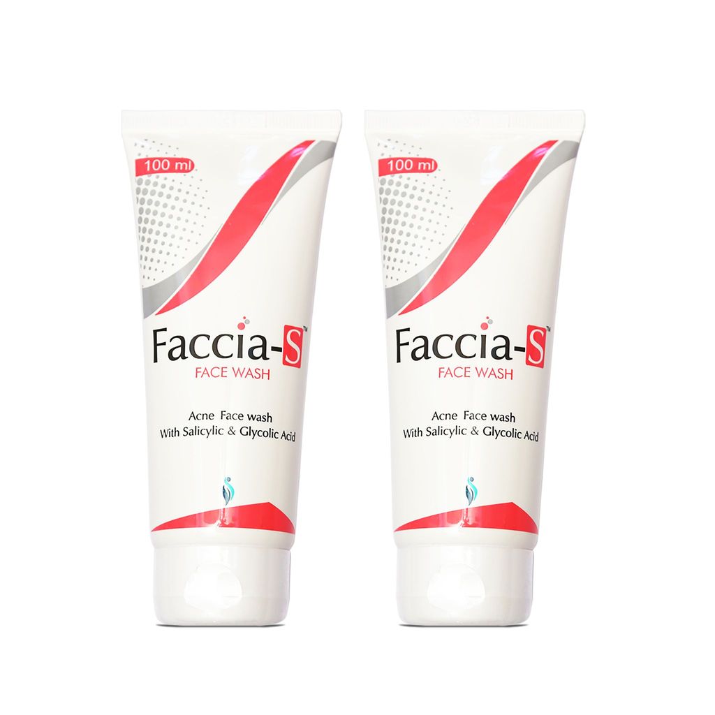 Anti-Acne Faccia-S Face Wash, 5% Aloe Vera, 1% Glycolic Acid, and 2% Salicylic Acid Preventing Breakouts, Acne scars, Aging Signs Restoring Skin Moisturisation 100ml Pack of 2 view 2