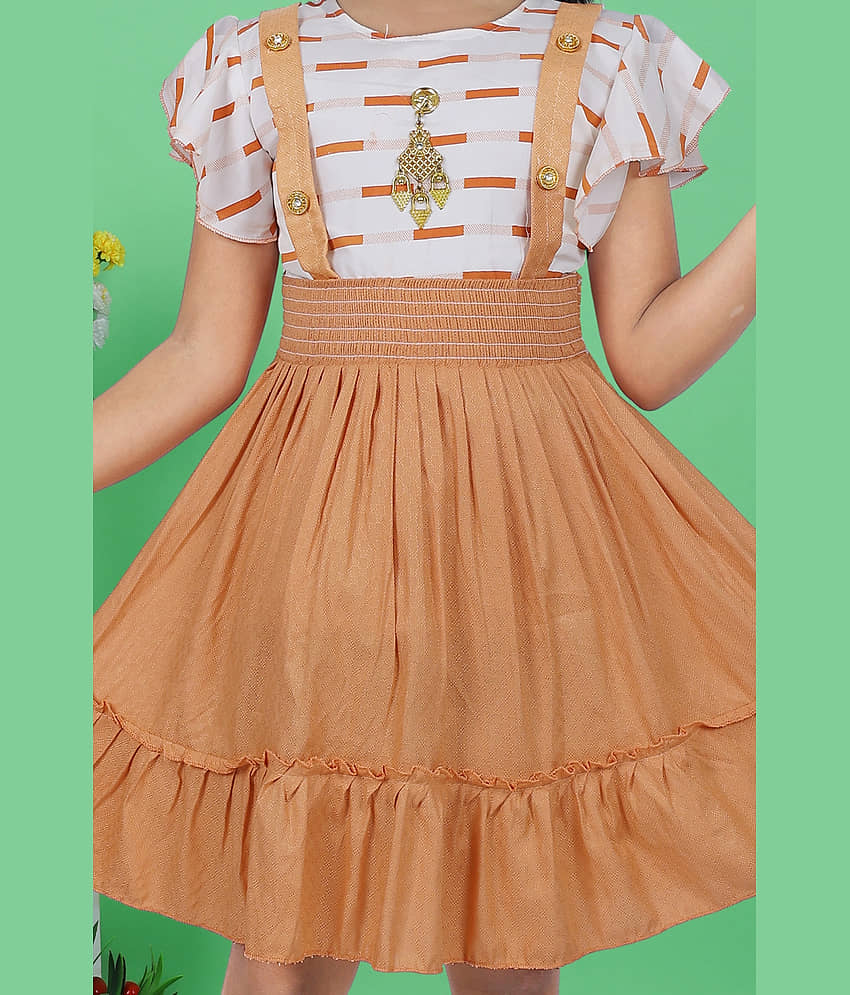 M.MONGELA DRESSES Cotton Frock For Girls ( Pack of 1 , Beige ) view 2