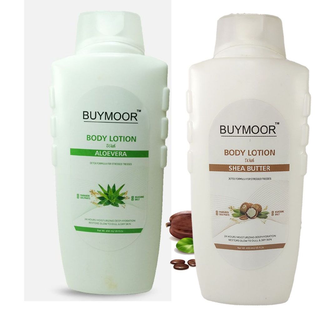 BUYMOOR Aleovera & Shea Butter Deep Nourishing Skin Brightening Body Lotion Men & Women 1300 ML(Pack Of 2). view 2