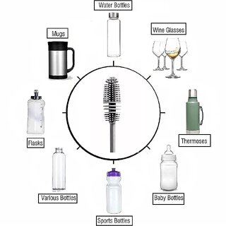 (Pack of 2) Long Bottle Cleaning Brush for Washing Water Bottle, Narrow Neck Containers, Flask, Bottle, Vase, Glassware view 2