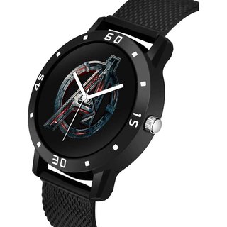 HRV Men's Round Dial Black Strap Analog Watch view 2