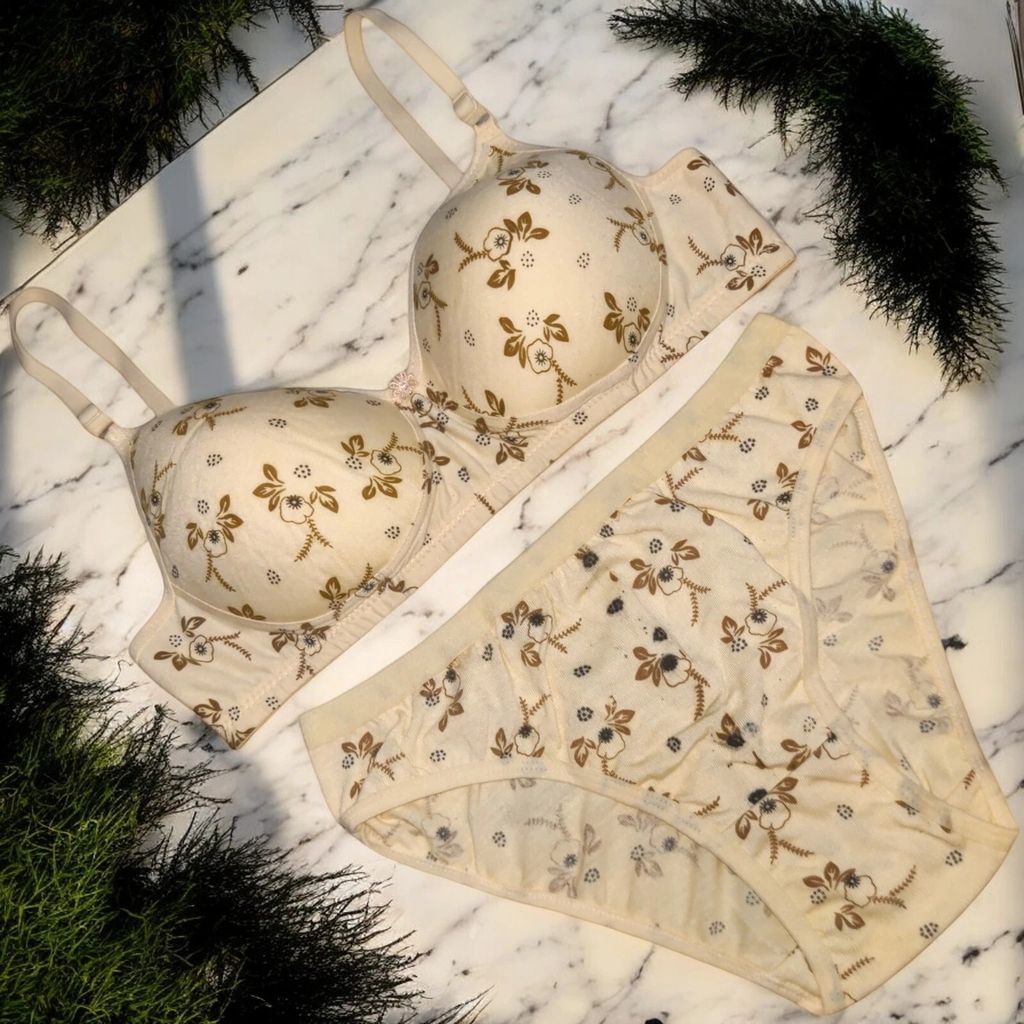 SVAHA Women’s Cotton Blend Bra & Panty Set Pack of 3 | Soft Printed Lingerie Set | Comfortable Everyday Wear | Sizes 28–40 view 2