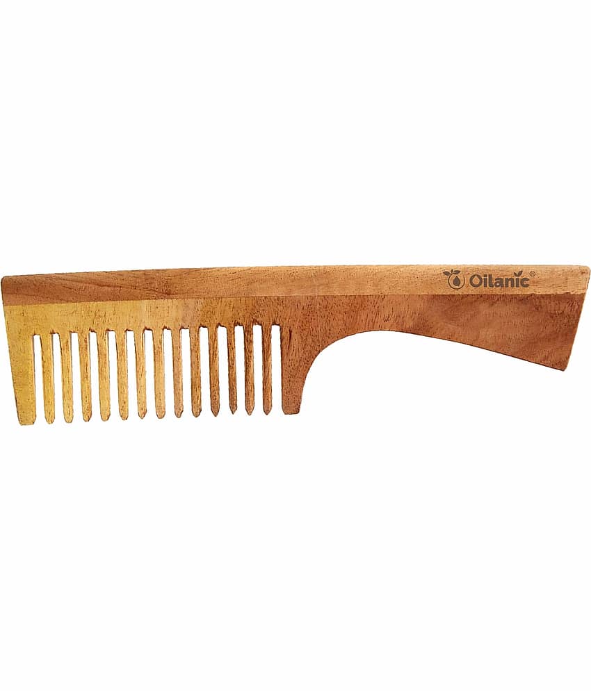 Oilanic Neem Wooden Comb(7.5 inches) Hair Brush Pack of 3 view 2