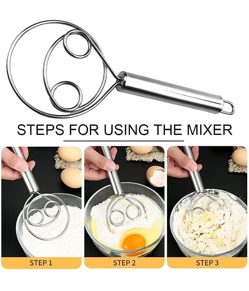 GKBOSS Silver Stainless Steel 1 Dough Mixer with Hanging Hole Durable ( Set of 1 ) view 2