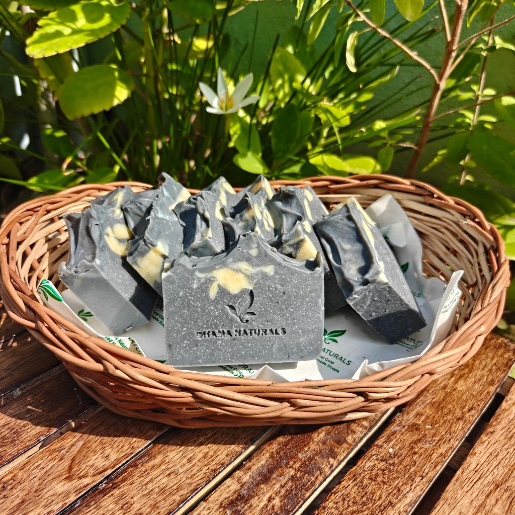 Bhama Naturals Enchanted Forest Activated Charcoal & Tea Tree Cold Processed Handmade Soap view 2