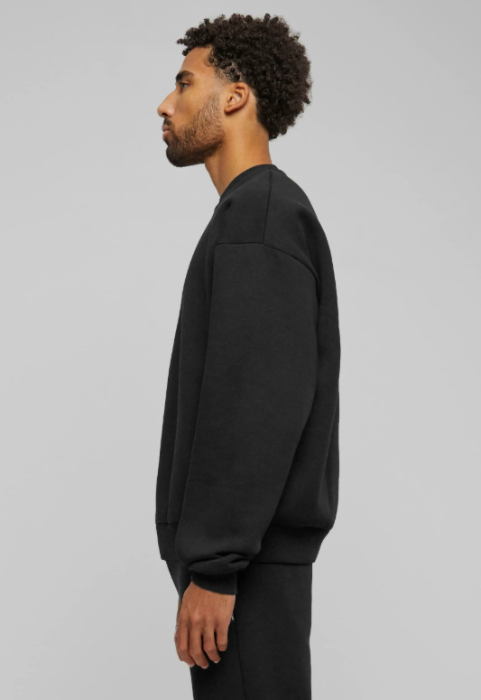 Black Oversized Crew Neck Sweatshirt view 2