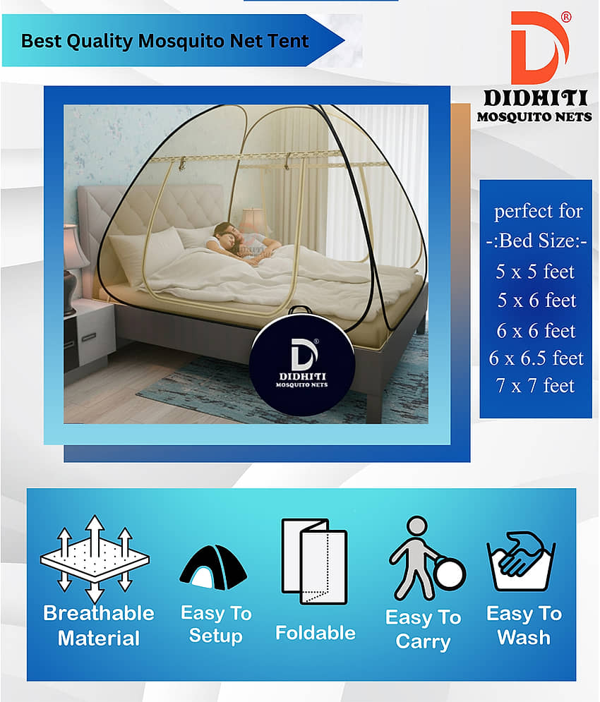 didhiti - Pink Polycotton Foldable Mosquito Net ( Pack of 1 ) view 2