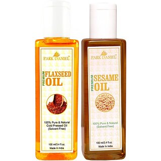 PARK DANIEL Premium Flaxseed oil and Coconut oil combo of 2 bottles of 100 ml (200ml) Hair Oil (200 ml) view 2