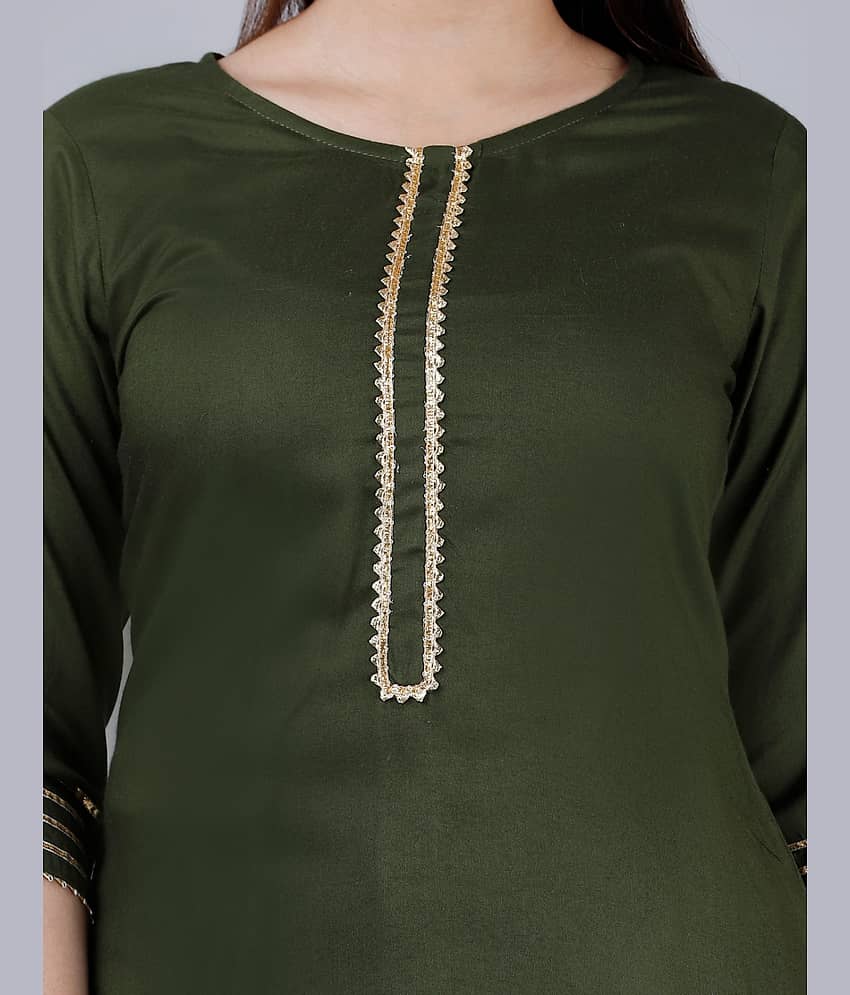 MAUKA - Green Straight Rayon Women's Stitched Salwar Suit ( Pack of 1 ) view 2