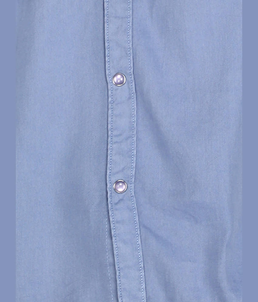 Kuons Avenue 100% Cotton Regular Fit Solids Full Sleeves Men's Casual Shirt - Blue ( Pack of 1 ) view 2