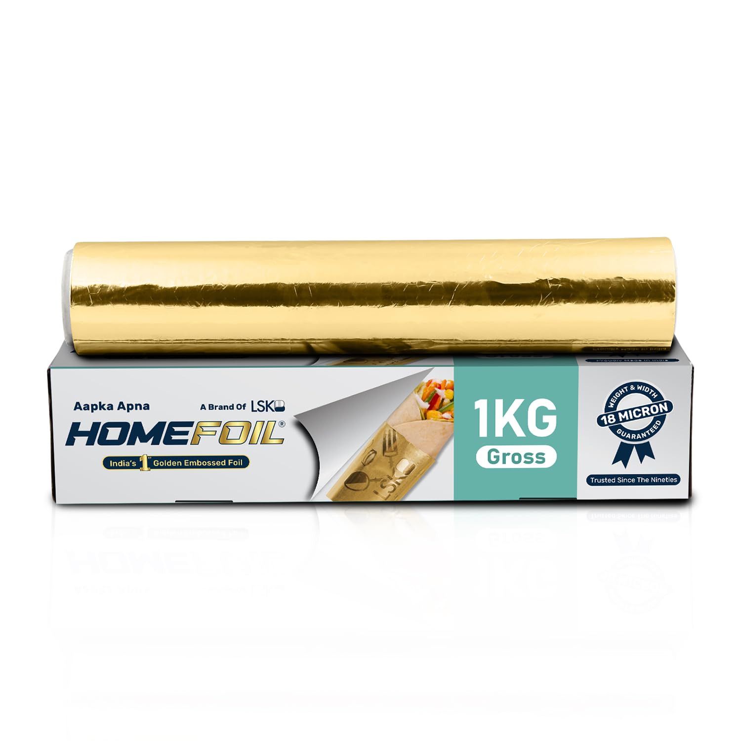 HOMEFOIL 1 Kg Gross Golden Embossed Alum Foil