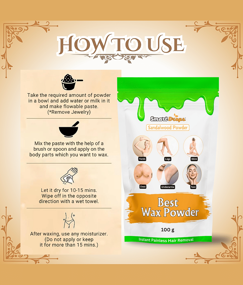Smartdrops Natural Hair Removal Waxing for Men & Women 100 ( Pack of 1 ) view 2